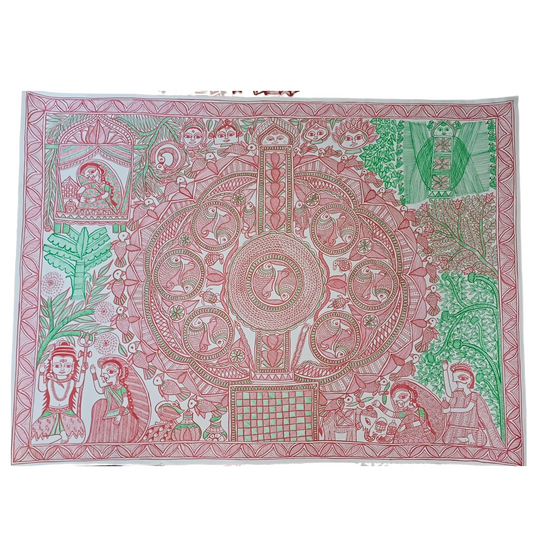 Mithila Kohbar Painting for Wedding & Home Décor