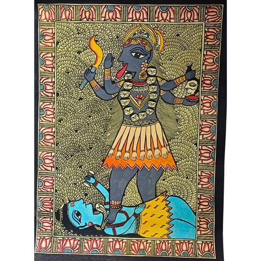 Hand-Painted Madhubani Kali Maa Painting