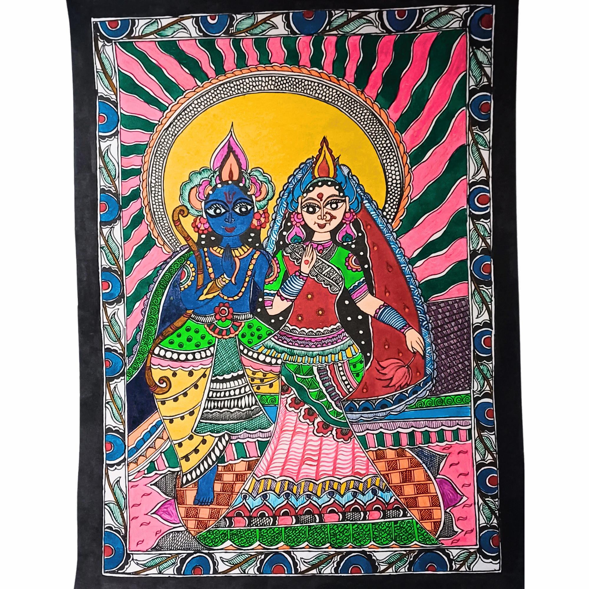 Madhubani Radha Krishna Painting