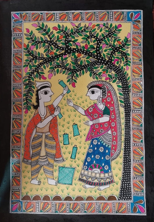 Handmade Madhubani Painting – Traditional Folk Art